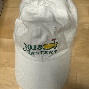 Masters 2018 White Hat with Green and Yellow Embroidery